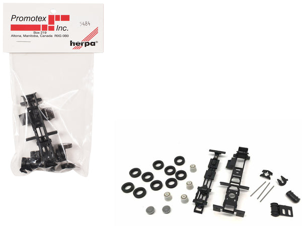 Short Chassis Kit for Kenworth Peterbilt and GMC Cabs 1/87 (HO) Plastic Model by Promotex