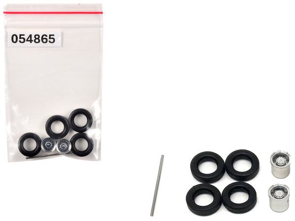 Rear Low Profile Wheelset Chrome 1/87 (HO) Plastic Model by Promotex