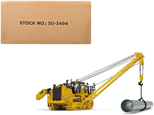 Komatsu D155CX-8 With K170 Pipelayer Yellow with Accessories 1/50 Diecast Model by First Gear