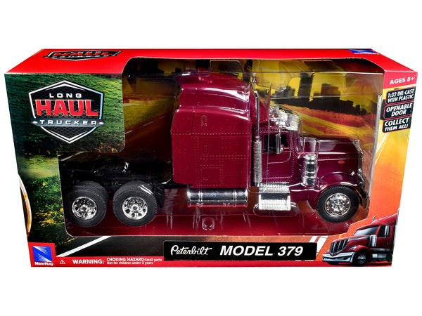 Peterbilt 379 Truck Tractor Burgundy Metallic "Long Haul Trucker" Series 1/32 Diecast Model by New Ray