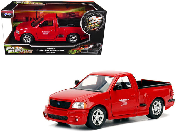 Ford F-150 SVT Lightning Pickup Truck Red "The Fast and the Furious" (2001) Movie "25 Years of Fast & Furious" Series 1/24 Diecast Model Car by Jada