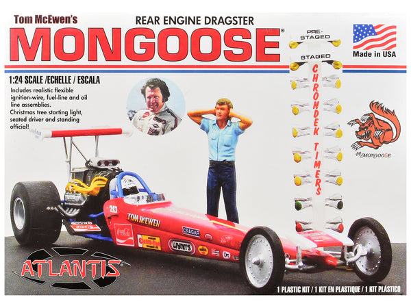 Skill 2 Model Kit Tom McEwen's "Mongoose" Rear Engine Dragster 1/24 Scale Model by Atlantis