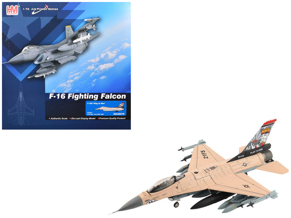 Lockheed F-16V Fighting Falcon Fighter Aircraft "93-0814 Play to Win 21st Sqn. Luke AFB" (2025) United States Air Force "Air Power Series" 1/72 Diecast Model by Hobby Master