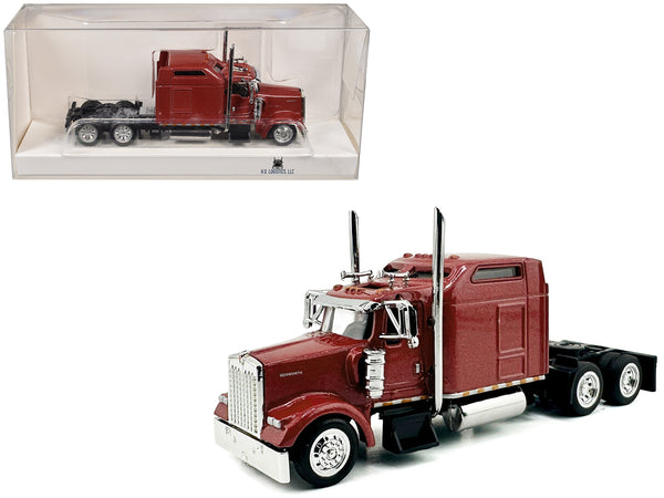Kenworth W900L Truck Tractor with Sleeper Cab Red Metallic 1/87 (HO) Scale Plastic Model Car by HO Logistics