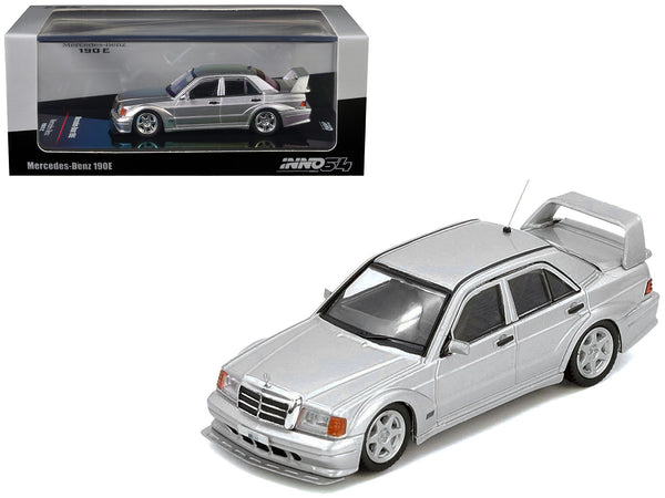 Mercedes-Benz 190E 2.5-16 Evolution II Silver Metallic 1/64 Diecast Model Car by Inno Models