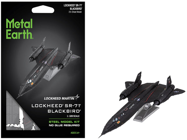 Model Kit Lockheed SR-71 Blackbird Aircraft "United States Air Force" (Moderate Difficulty) Steel Model by Metal Earth