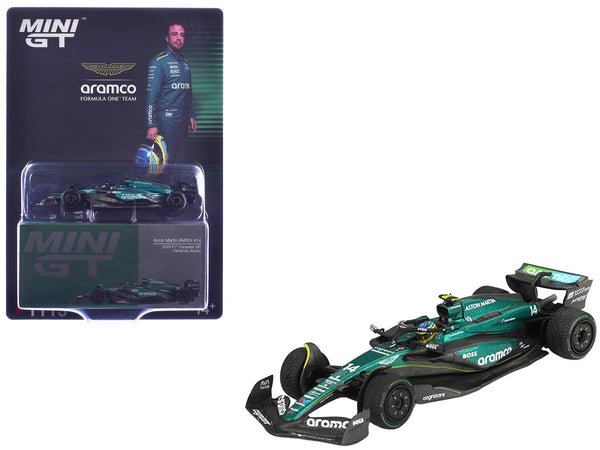 Aston Martin AMR24 #14 Fernando Alonso Formula One F1 "Canadian GP" (2024) Limited Edition 1/64 Diecast Model Car by Mini GT