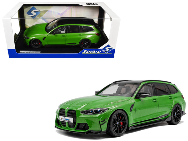 2024 BMW M3 Competition M xDrive Touring Green Metallic with Black Top 1/18 Diecast Model Car by Solido