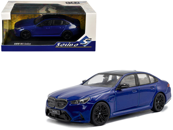 2024 BMW M5 Sedan Marina Bay Blue Metallic with Black Top 1/43 Diecast Model Car by Solido
