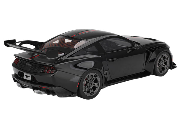 Ford Mustang GTD Shadow Black with Red Stripe 1/18 Model Car by Top Speed