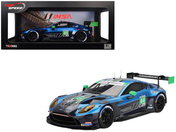 Aston Martin Vantage GT3 EVO #44 Andy Lally - John Potter - Spencer Pumpelly - Nicki Thiim "Magnus Racing" IMSA "24 Hours of Daytona" (2025) 1/18 Model Car by Top Speed
