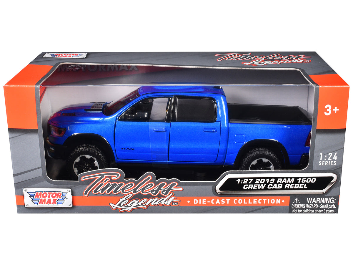 2019 RAM Rebel 1500 Crew Cab Pickup Truck Blue Metallic "American Classics" Series 1/24-1/27 Diecast Model Car by Motormax