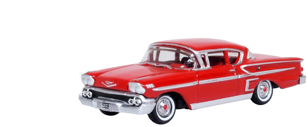 1958 Chevrolet Impala Sports Coupe Rio Red 1/87 (HO) Scale Diecast Model Car by