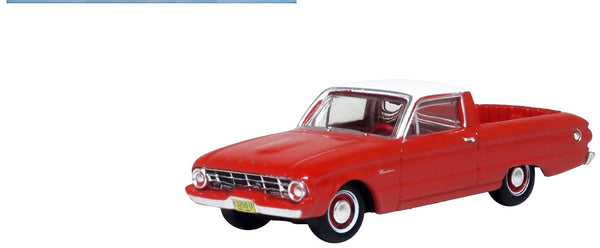 1960 Ford Falcon Ranchero Monte Carlo Red with Corinthian White Top 1/87 (HO) Sc