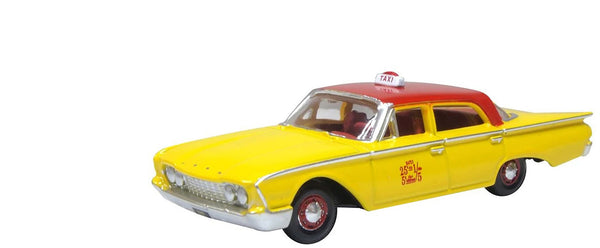 1960 Ford Fairlane Sedan "NYC Taxi" Yellow with Red Top and Interior 1/87 (HO) S