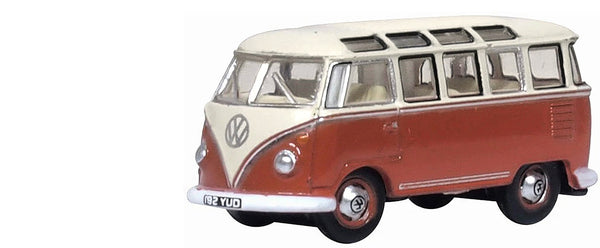 Volkswagen T1 Samba Bus Sealing Wax Red and Gray 1/148 (N) Scale Diecast Model C