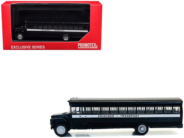 Prisoner Transport Bus Black 1/87 (HO) Plastic Model Car by Promotex