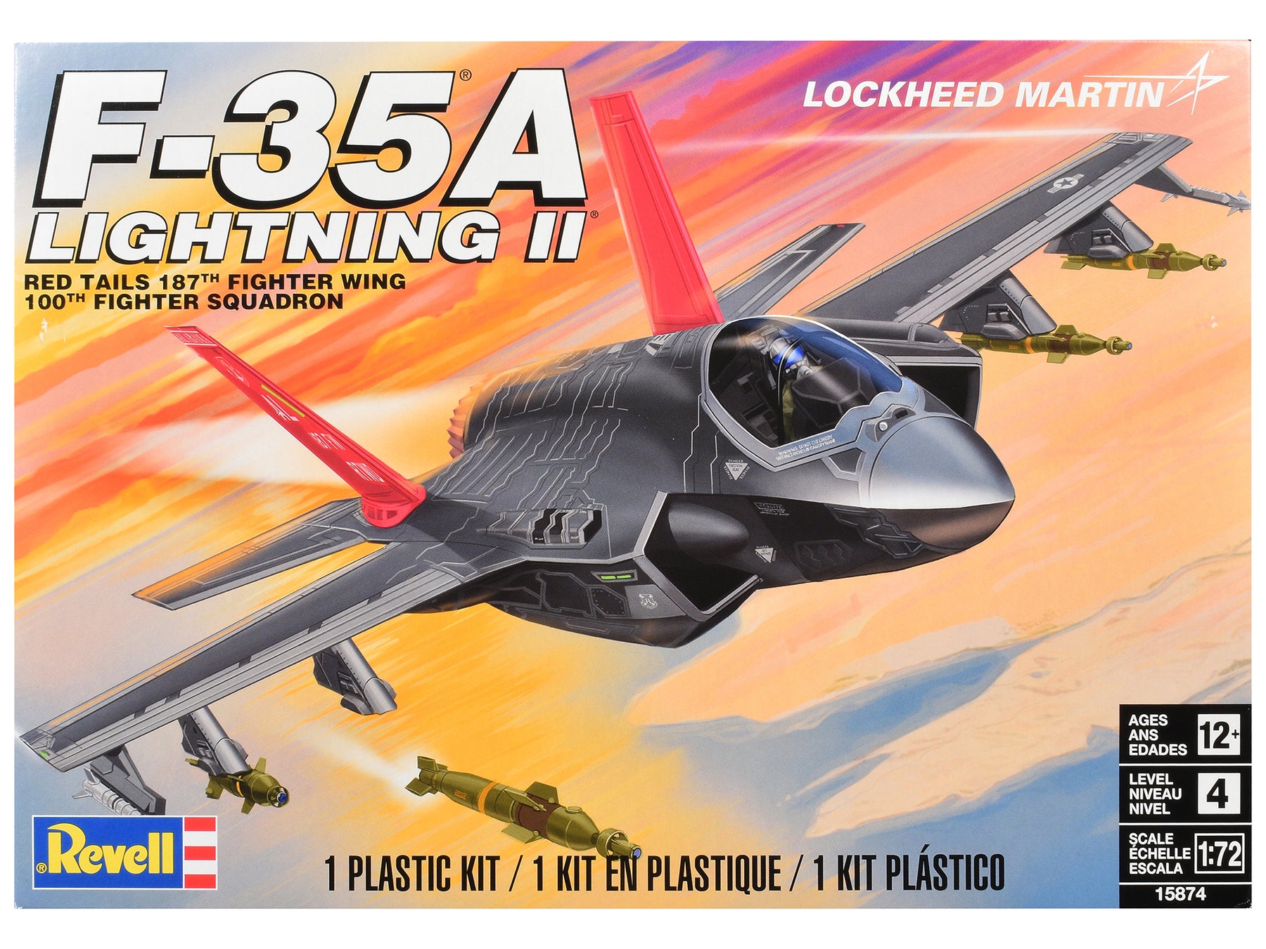 Level 4 Model Kit Lockheed Martin F-35A Lightning II Aircraft 1/72 Scale Model by Revell