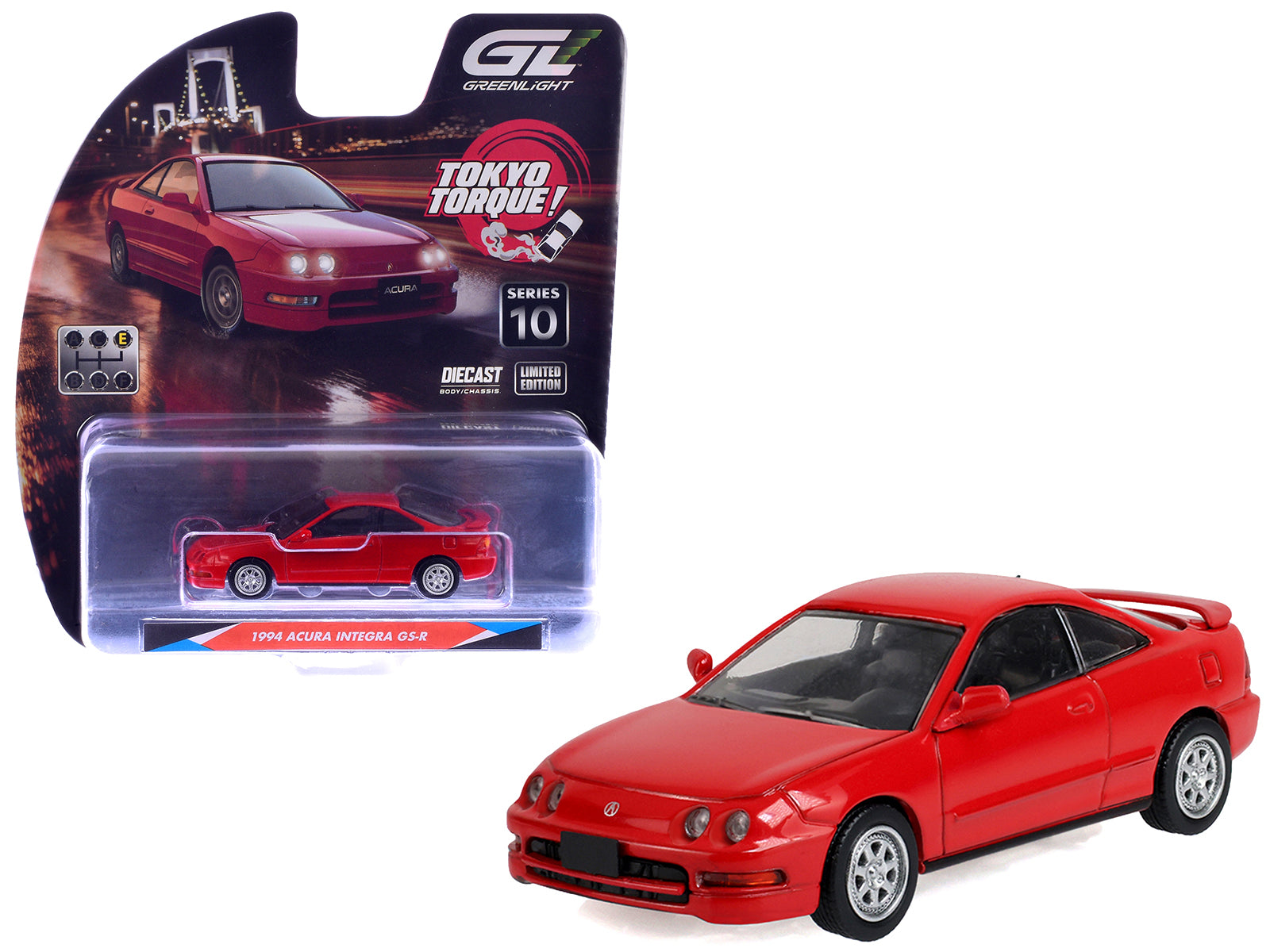 1994 Acura Integra GS-R Milano Red "Tokyo Torque" Series 10 1/64 Diecast Model Car by Greenlight