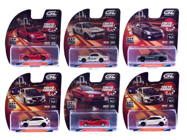 "Tokyo Torque" Series 10 Set of 6 pieces 1/64 Diecast Model Cars by Greenlight
