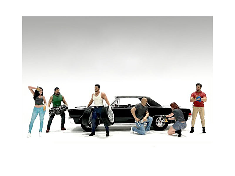 "Muscle Mechanics" 6 piece Figure Set for 1/18 Scale Models by American Diorama