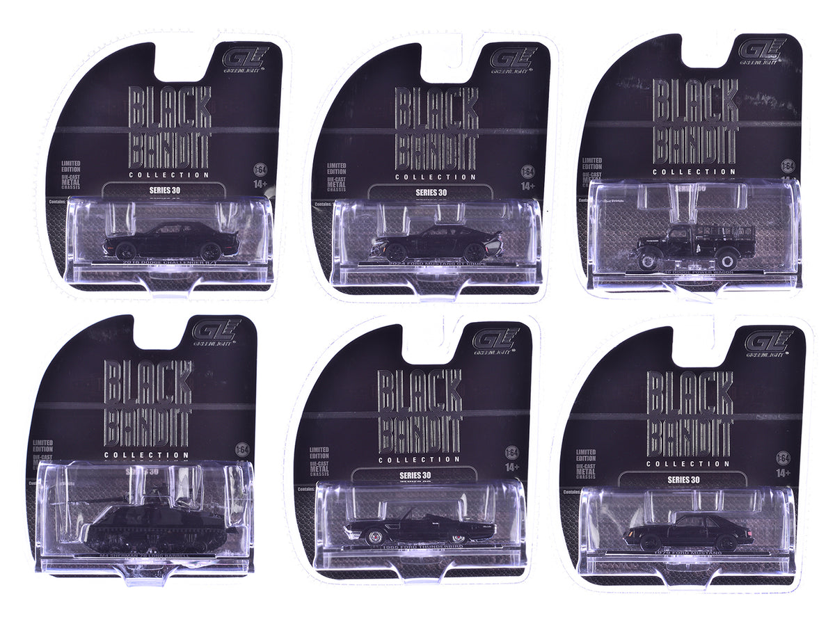 "Black Bandit" 6 piece Set Series 30 1/64 Diecast Model Cars by Greenlight