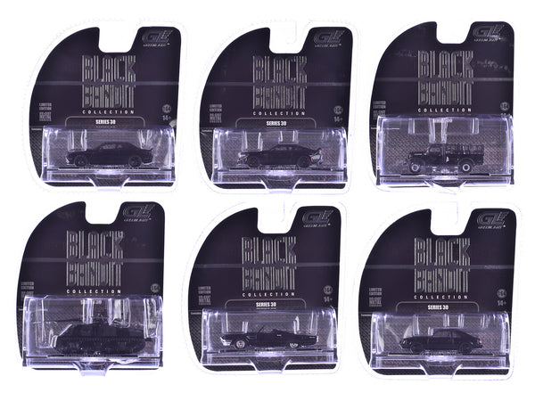 "Black Bandit" 6 piece Set Series 30 1/64 Diecast Model Cars by Greenlight