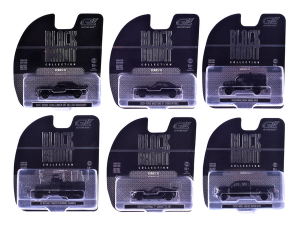 "Black Bandit" Series 31 6 piece Set 1/64 Diecast Model Cars by Greenlight