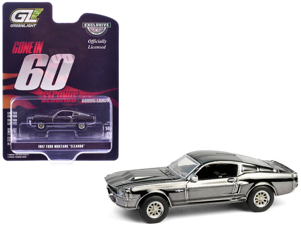 1967 Ford Mustang "Eleanor" Silver Chrome Edition "Gone in Sixty Seconds" (2000) Movie "Hobby Exclusive" Series 1/64 Diecast Model Car by Greenlight