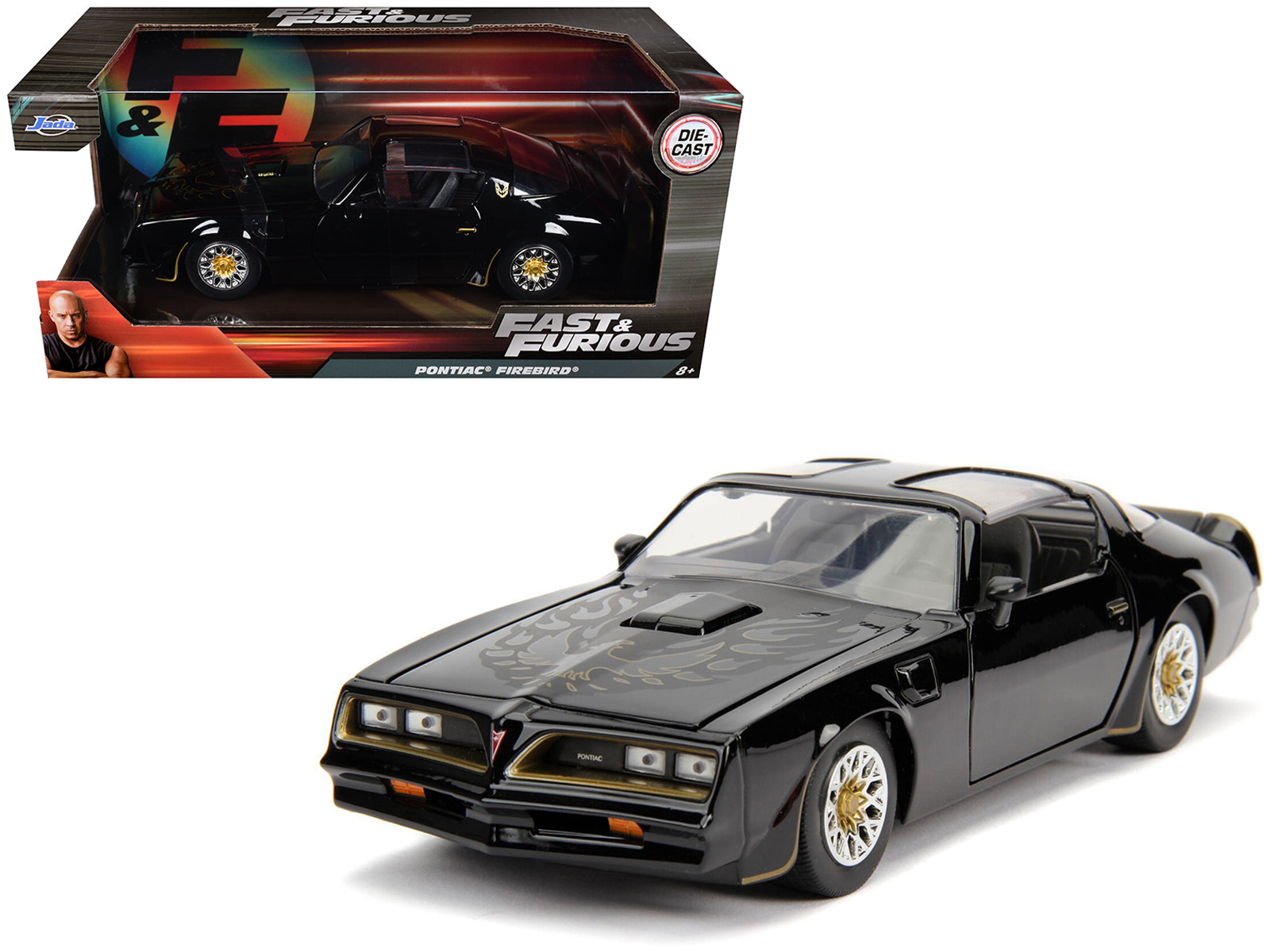 Tego’s 1977 Pontiac Firebird Black "Fast & Furious" Movie 1/24 Diecast Model Car by Jada