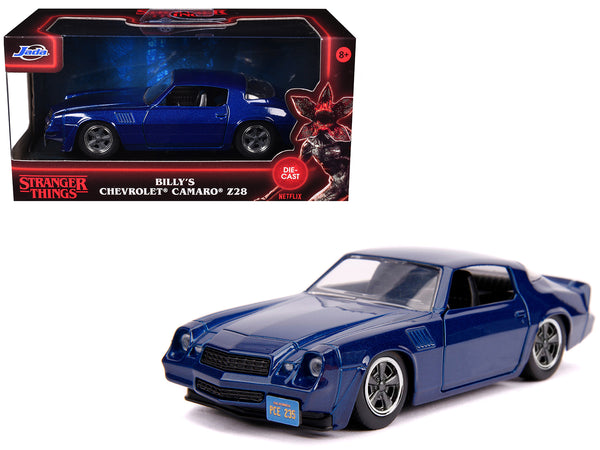 Billy's Chevrolet Camaro Z28 Metallic Dark Blue "Stranger Things" (2016) TV Series "Hollywood Rides" 1/32 Diecast Model Car by Jada