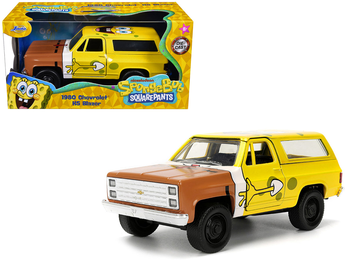 1980 Chevrolet K5 Blazer "SpongeBob Star" Livery Yellow "SpongeBob SquarePants" (1999-Current) TV Series "Hollywood Rides" Series 1/32 Diecast Model Car by Jada