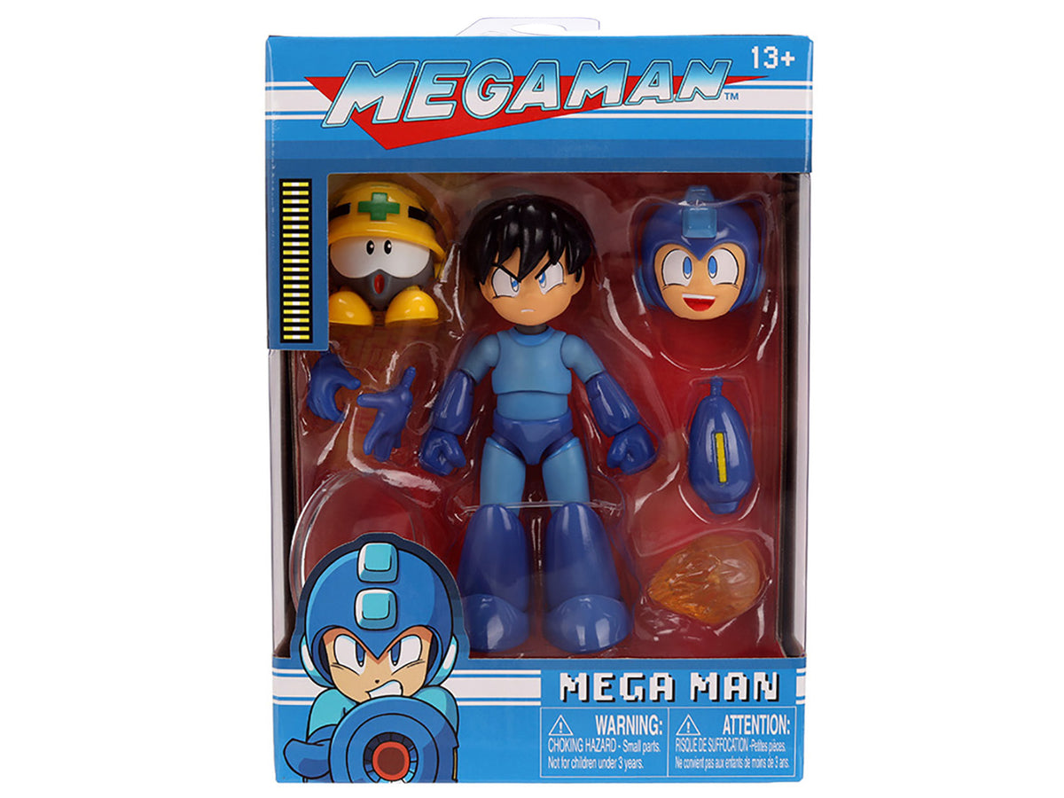 Mega Man 4.5" Moveable Figure (Deluxe Version) with Accessories and Alternate Head and Hands "Mega Man" (1987) Video Game Model by Jada