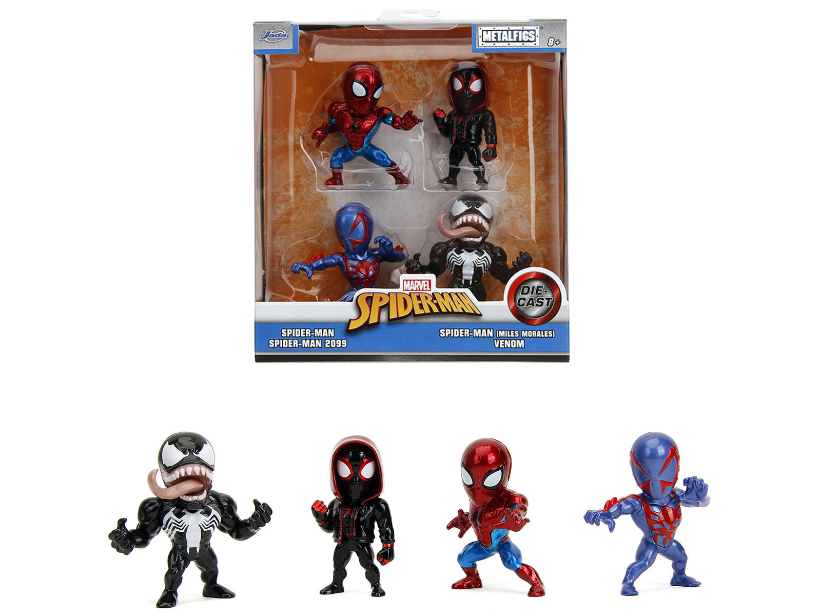 Set of 4 Diecast Figures "Spider-Man" Wave 4 "Metalfigs" Series Diecast Models by Jada