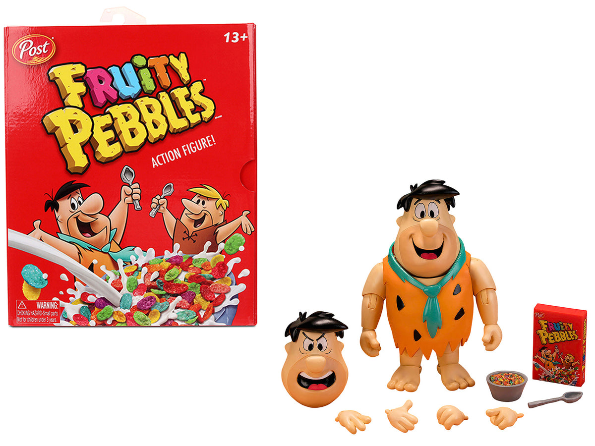 Fred Flintstone 6" Moveable Figure with Accessories and Alternate Head and Hands "The Flintstones - Post Fruity Pebbles" Model by Jada
