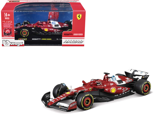 Ferrari SF-25 #16 Charles Leclerc Formula One F1 "World Championship" (2025) with Display Case 1/43 Diecast Model Car by Bburago