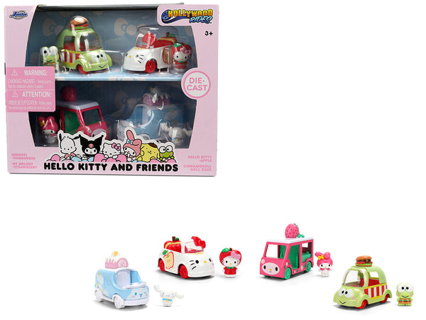 "Hello Kitty and Friends" Set of 4 Diecast Figures and Cars "Hollywood Rides" Series Diecast models by Jada