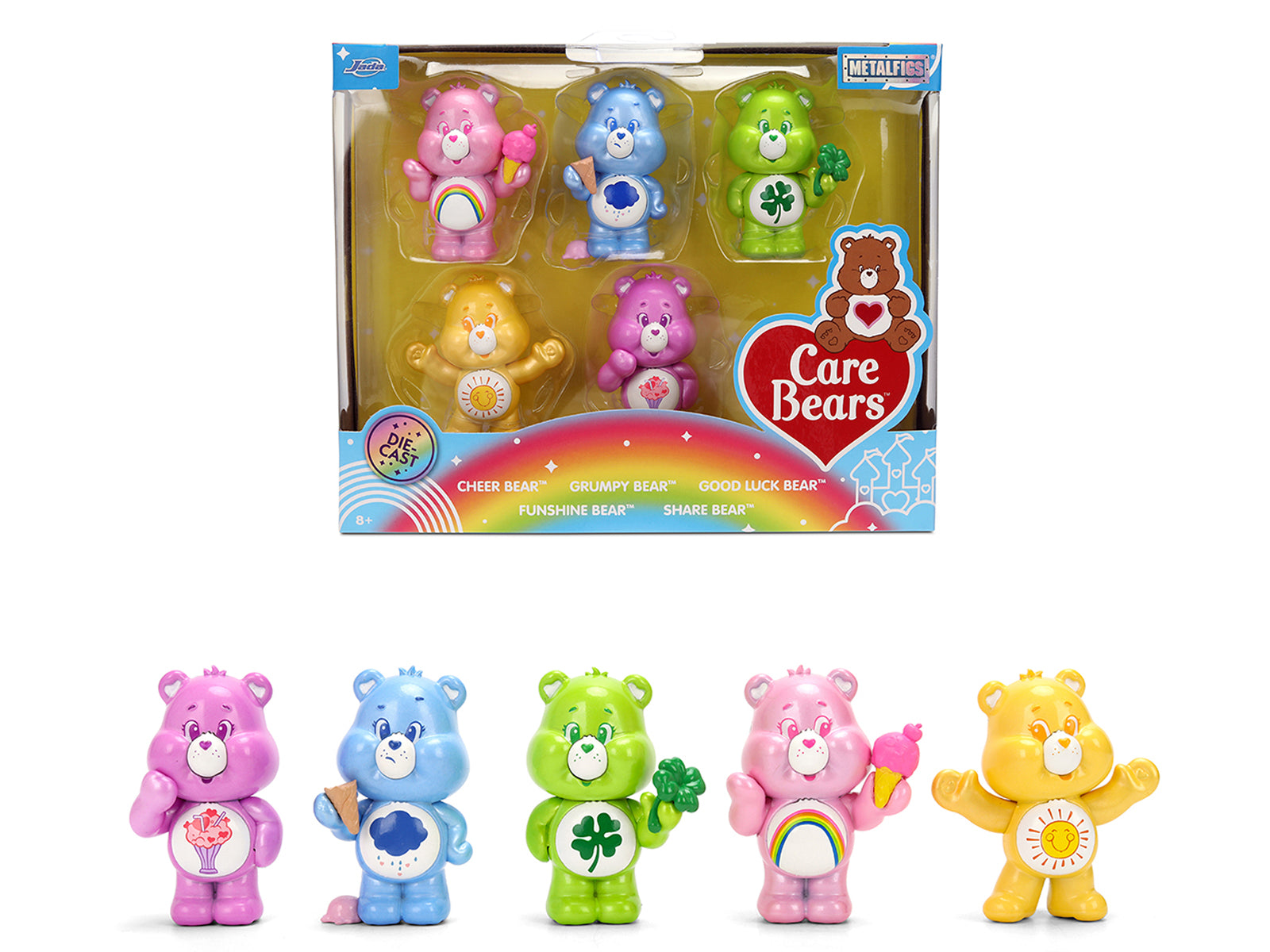 Set of 5 Diecast Figures "Care Bears" "Metalfigs" Series Diecast Models by Jada