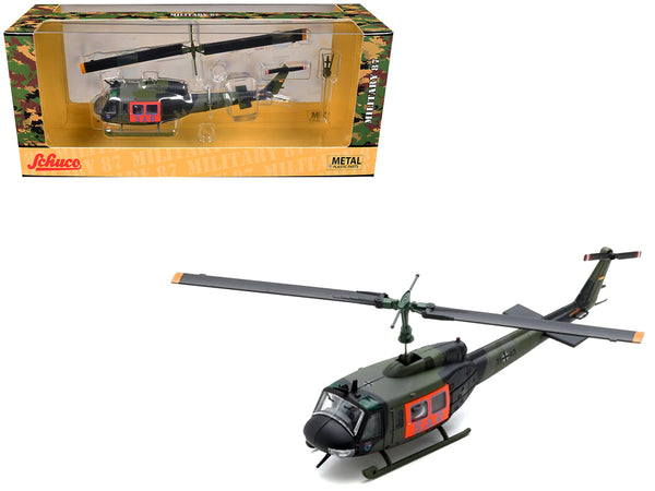 Bell UH 1D Helicopter "SAR - German Army" Green Camouflage 1/87 (HO) Scale Diecast Model Car by Schuco