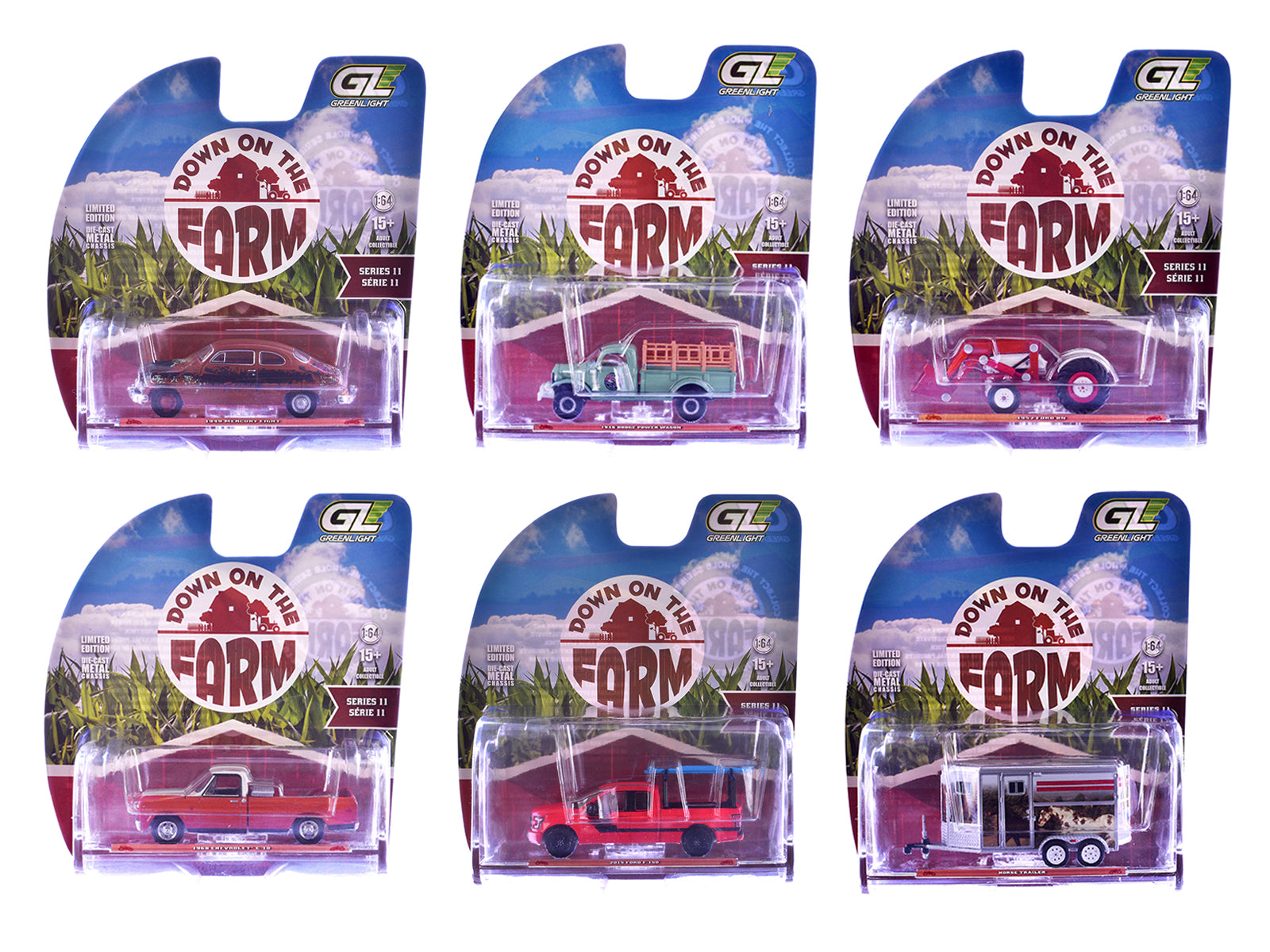 "Down on the Farm" Series 11 Set of 6 pieces 1/64 Diecast Models by Greenlight