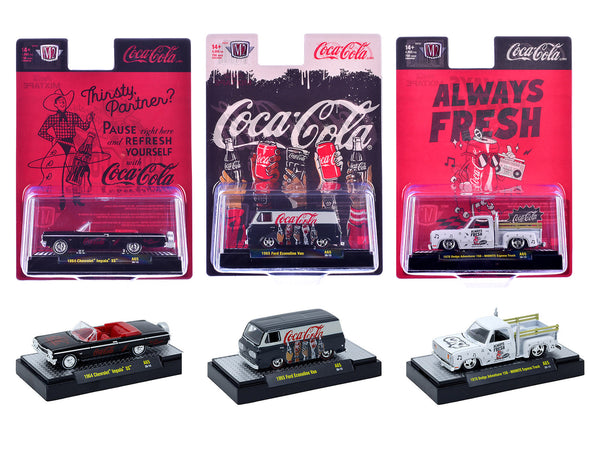 "Coca-Cola" Set of 3 pieces Release 65 Limited Edition to 4800 pieces Worldwide 1/64 Diecast Models by M2 Machines