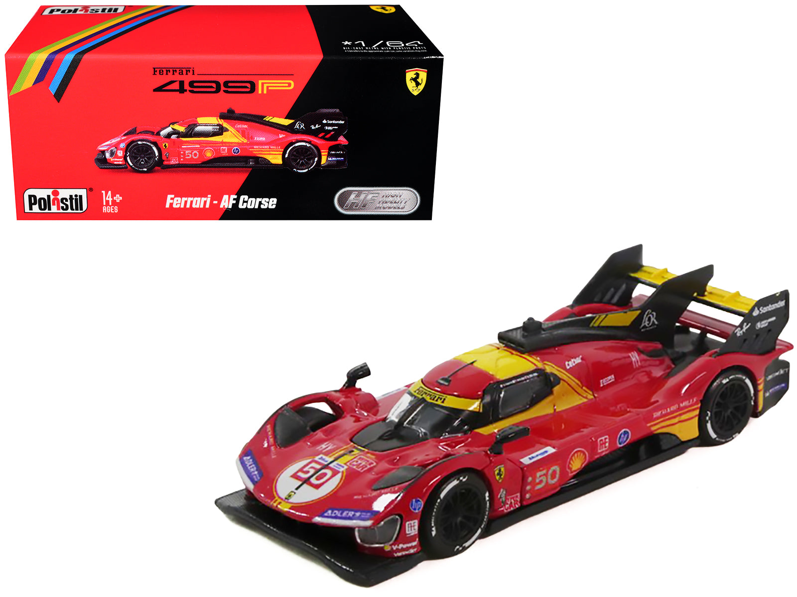 Ferrari 499P #50 Antonio Fuoco - Miguel Molina - Nicklas Nielsen "Ferrari AF Corse" Winner "24 Hours of Le Mans" (2024) 1/64 Diecast Model Car by Polistil