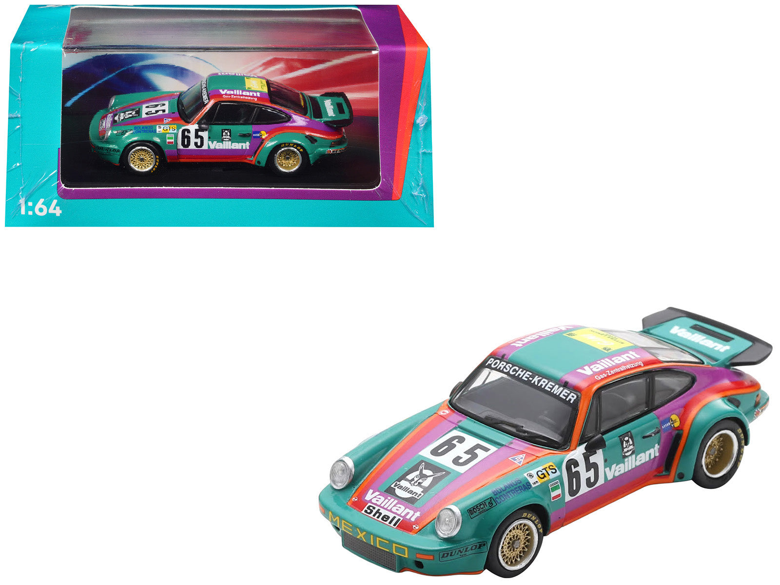 Porsche 911 Carrera RSR #65 Juan Carlos Bolanos - Andres Contreras - Billy Sprowls "Porsche Kremer Racing Team" "24 Hours of Le Mans" (1975) 1/64 Model Car by Spark