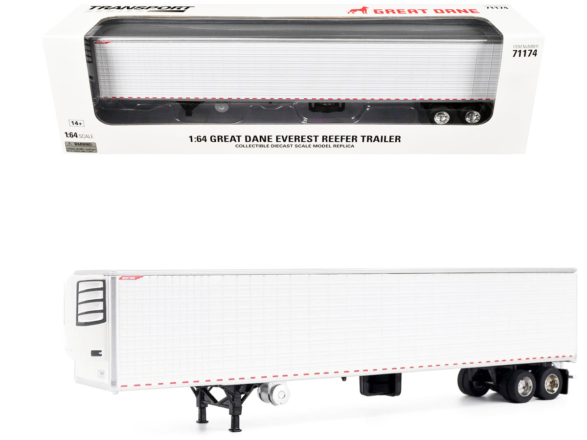 Great Dane Everest 53ft Refridgerated Trailer White "Transport Series" 1/64 Diecast Model by Diecast Masters