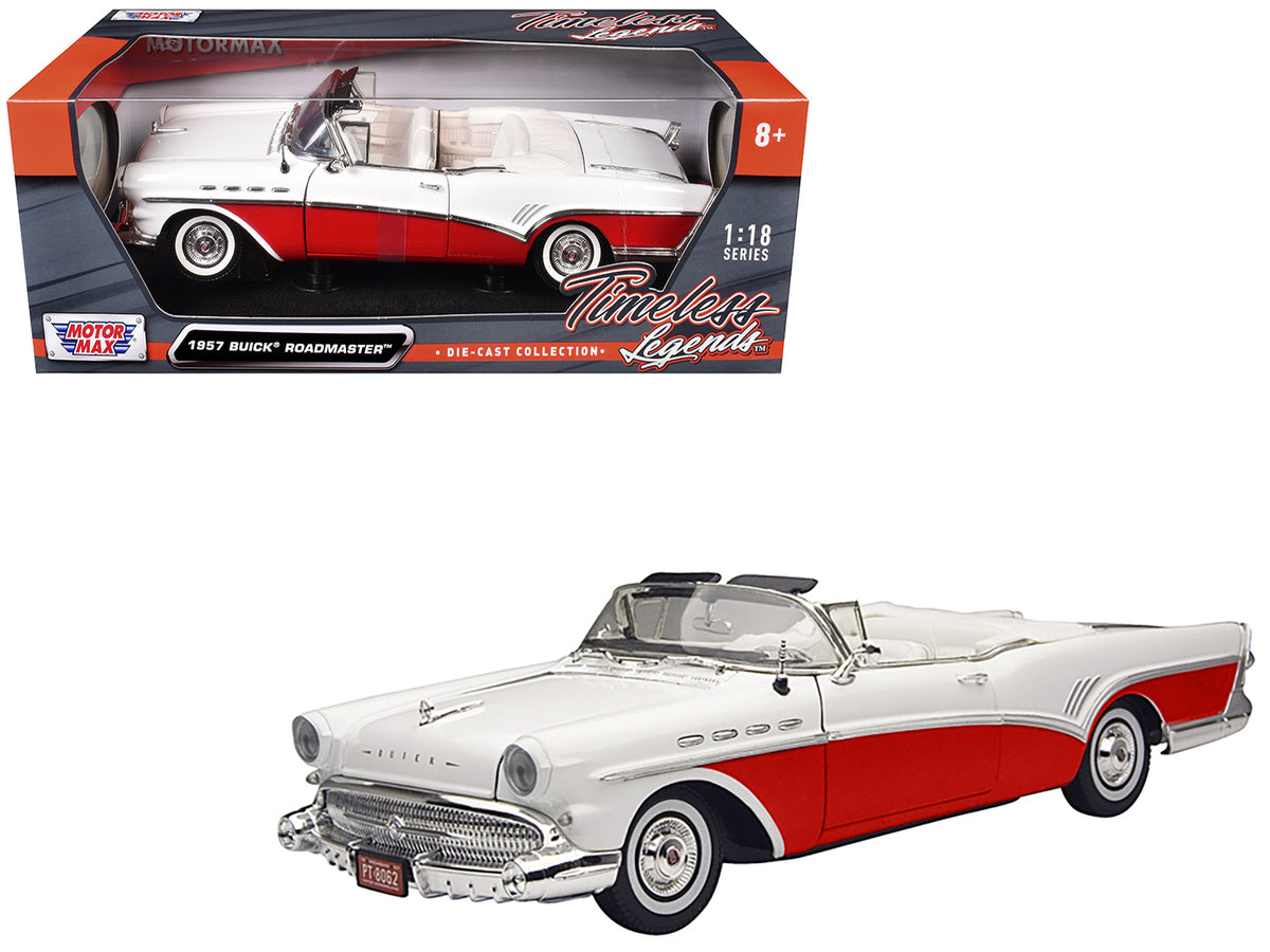 1957 Buick Roadmaster Convertible Red 1/18 Diecast Model Car by Motormax