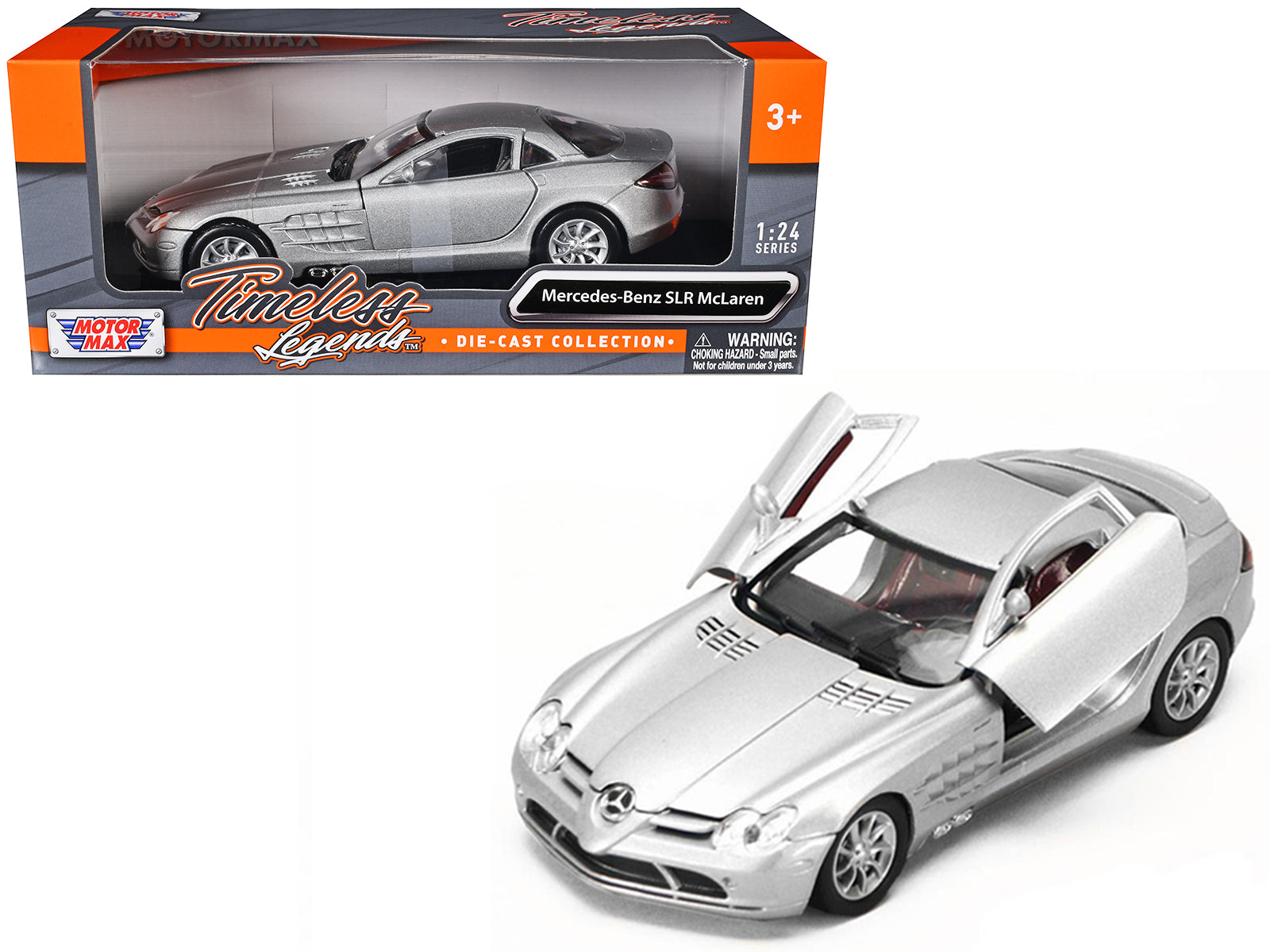 Mercedes McLaren SLR Silver 1/24 Diecast Model Car by Motormax