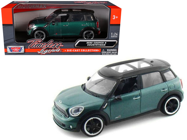 Mini Cooper S Countryman Oxford Green 1/24 Diecast Car Model by Motormax