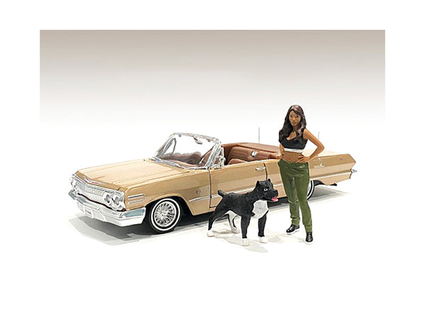 "Lowriderz" Figurine IV and a Dog for 1/18 Scale Models by American Diorama