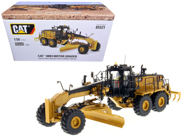 CAT Caterpillar 18M3 Motor Grader with Operator "High Line Series" 1/50 Diecast Model by Diecast Masters