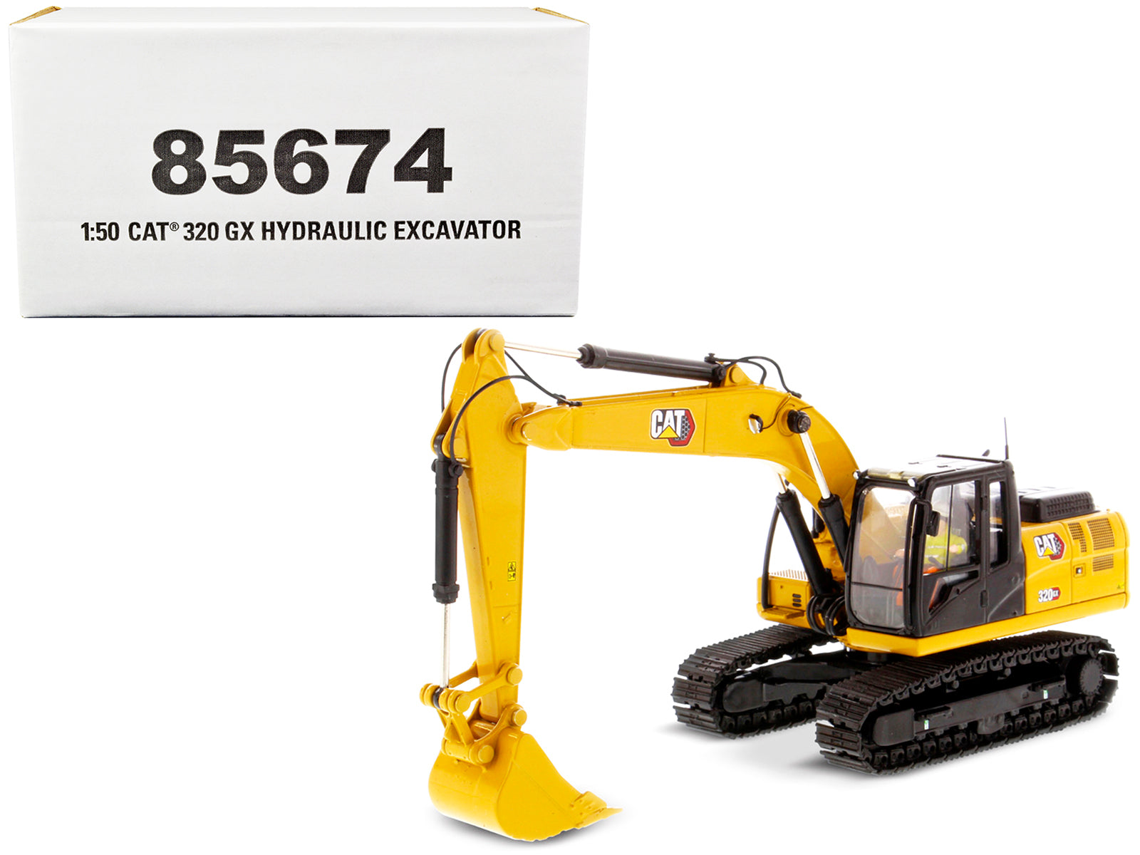 CAT Caterpillar 320 GX Hydraulic Excavator with Operator "High Line" Series 1/50 Diecast Model by Diecast Masters